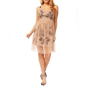 Express Floral embellished fit and flare dress